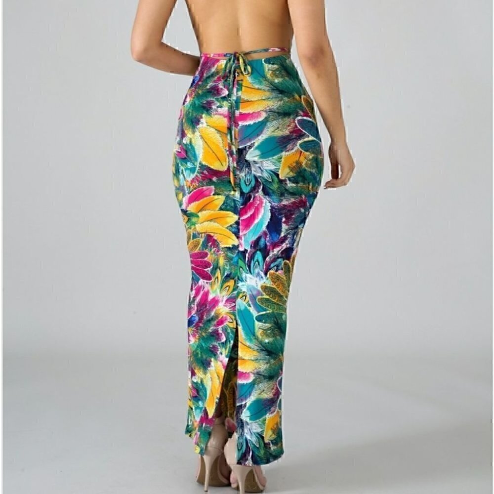 Goodtime Feathers Maxi Dress - Picture 2 of 6